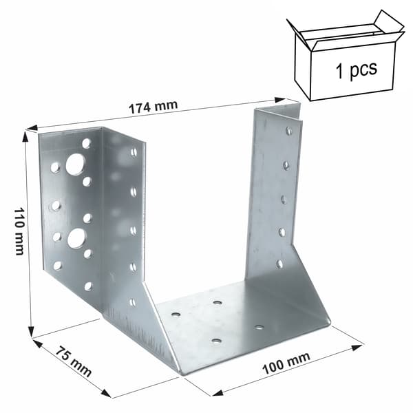 Bjälkfäste WB102 100x110x75x2.0 (1)