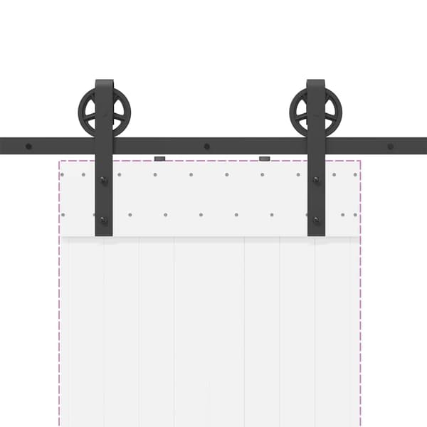 vidaXL Skjutdörrsinstallationssystem 183 cm stål svart