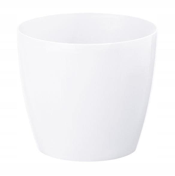 Blomkruka med plastlock, vit, 21 cm, Magnolia