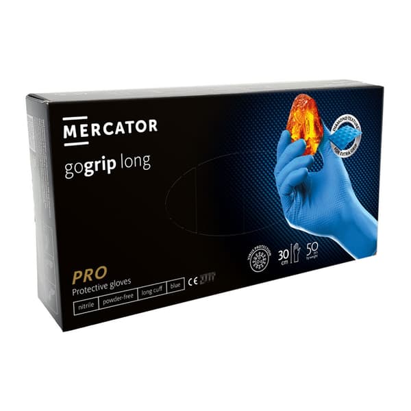 Nitrilhandskar XL blå Mercator Gogrip Long 50 st
