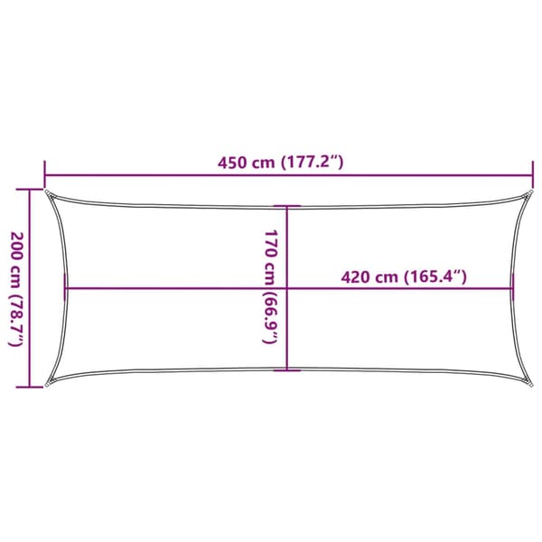 vidaXL Solskyddssegel, Sand, 4,5x2 m, 100 % polyester