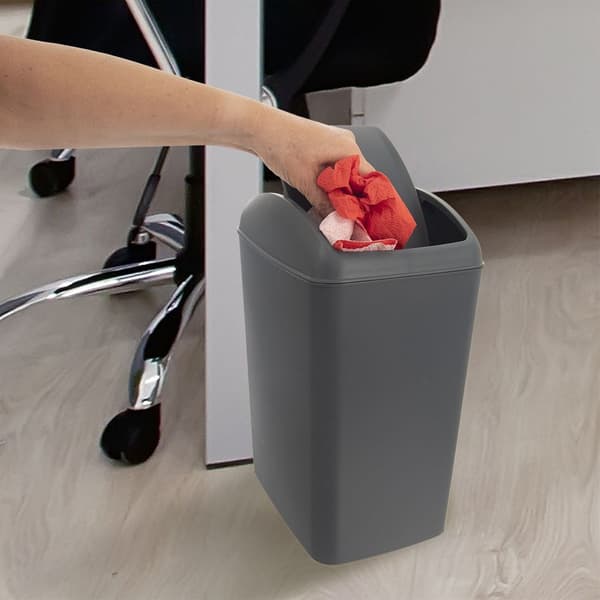 Muovinen harmaa roskakori 10 l