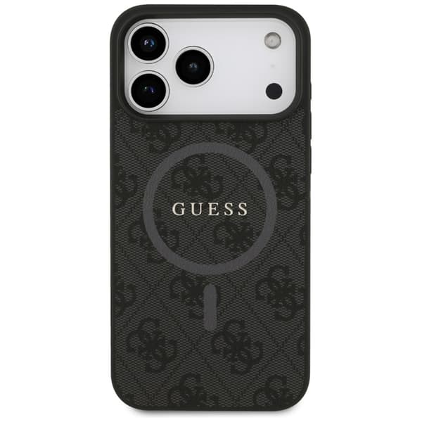 Guess 4G Ring Classic Logo MagSafe - iPhone 17 Pro Max -kotelo (musta)