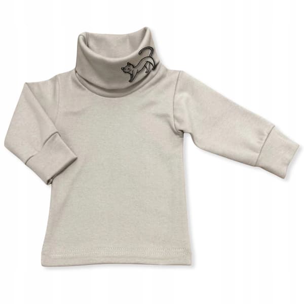 Barn polo med tryck beige stl 104