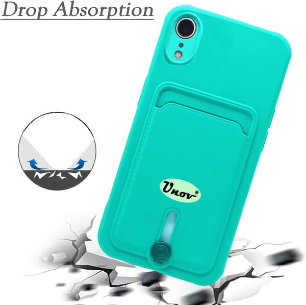SILIKONE ETUI TIL APPLE IPHONE XR 6.06" TURKIS + KORTSLUKKET