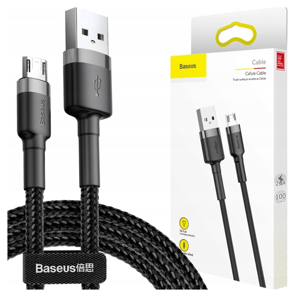 Baseus Cafule USB til Micro USB-kabel 1.5A 2m (grå-sort)