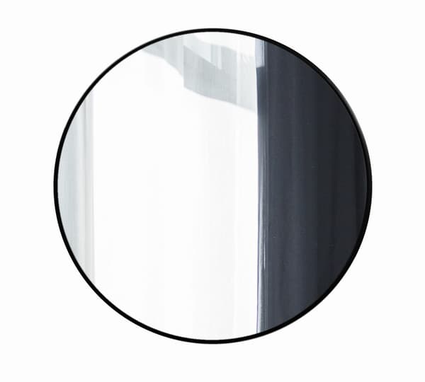 Pyöreä peili 80 cm, MDF-runko, musta