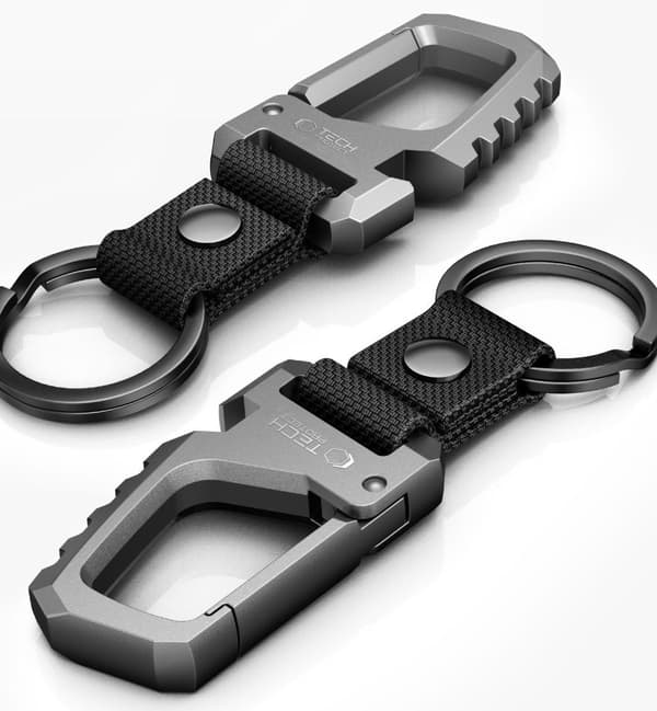 TECH-PROTECT SLIDELOCK KARABINENØGLERING GUNMETAL