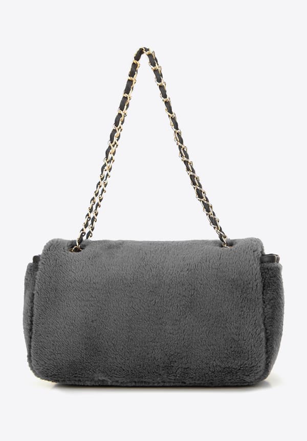Wittchen Dam crossbody-väska med päl, grå, grå polyester