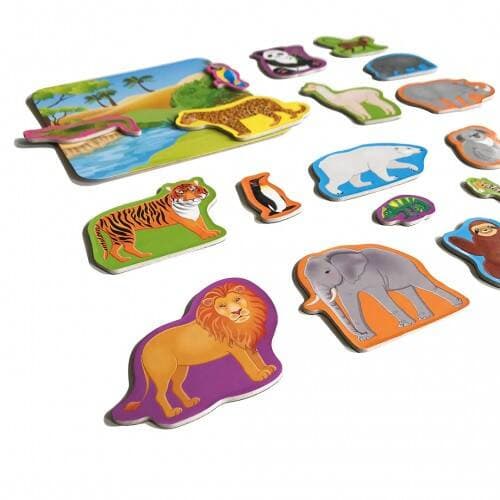 Magnetiskt zoo-set med magnetbräda och pusselbitar