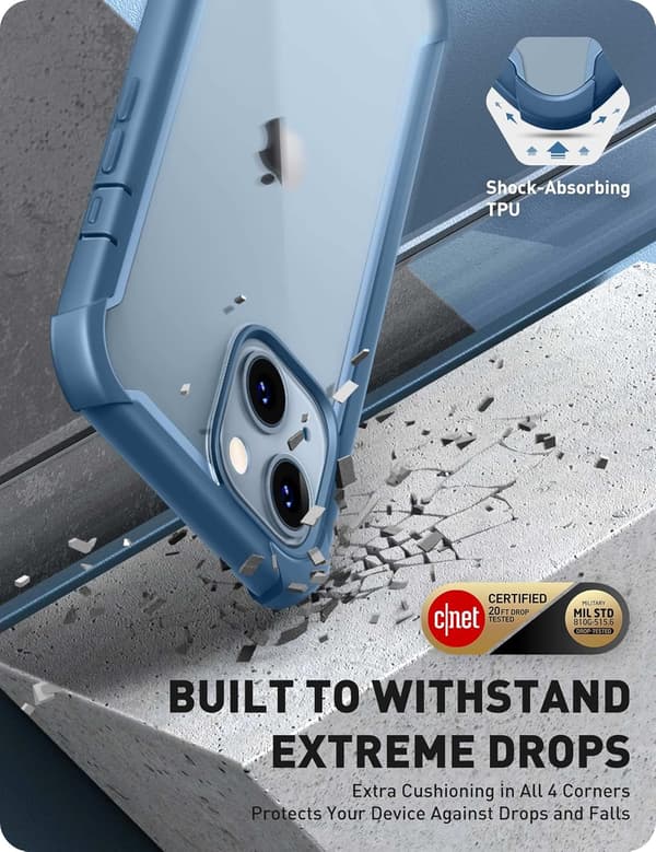 COMPONENT ETUI TIL APPLE IPHONE 14 PLUS 6,7" BLÅ RAMME FORAN/BAGSIDEN A2886