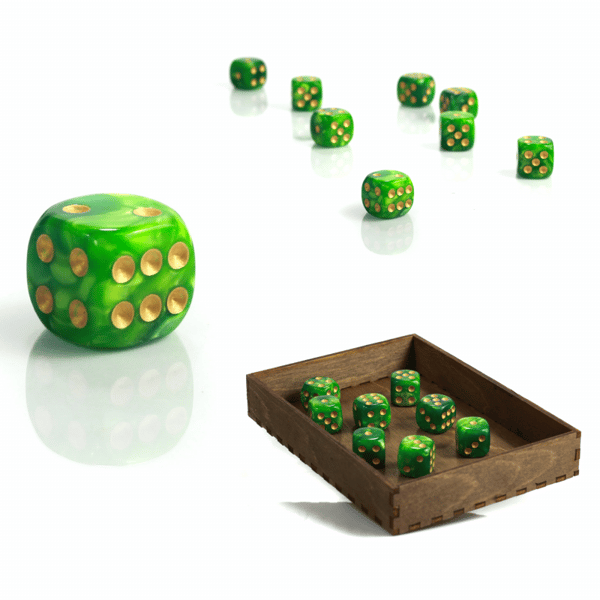 D6 1,6 cm RPG Giftig Slime Sekssidede Terninger