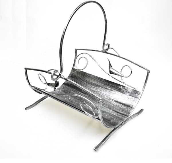 Vedkorg för öppen spis dk 865 silver