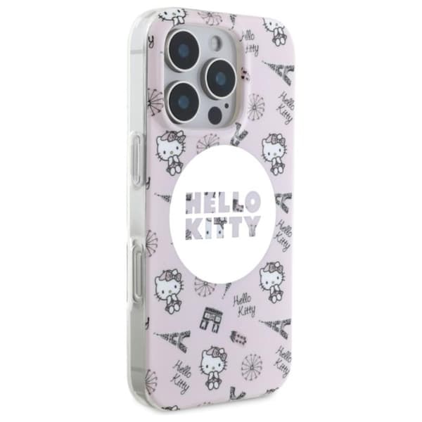 Hello Kitty IML All Over Paris MagSafe - iPhone 16 Pro cover (lyserød)