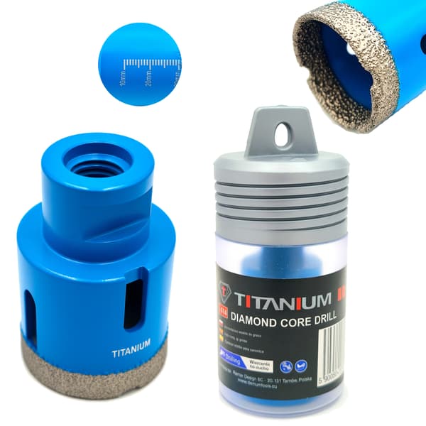 Diamantkronebore 55mm til stentøj fliser M14 titanium