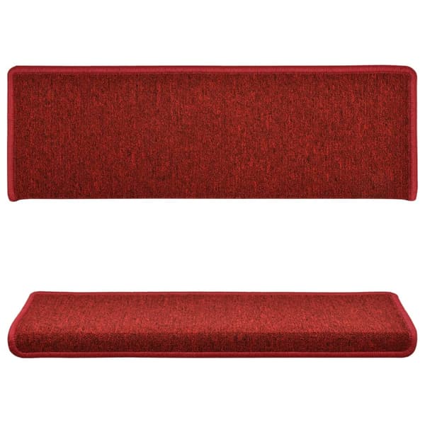 vidaXL Trappmattor 15 st 65x21x4 cm röda rektangulära kanter