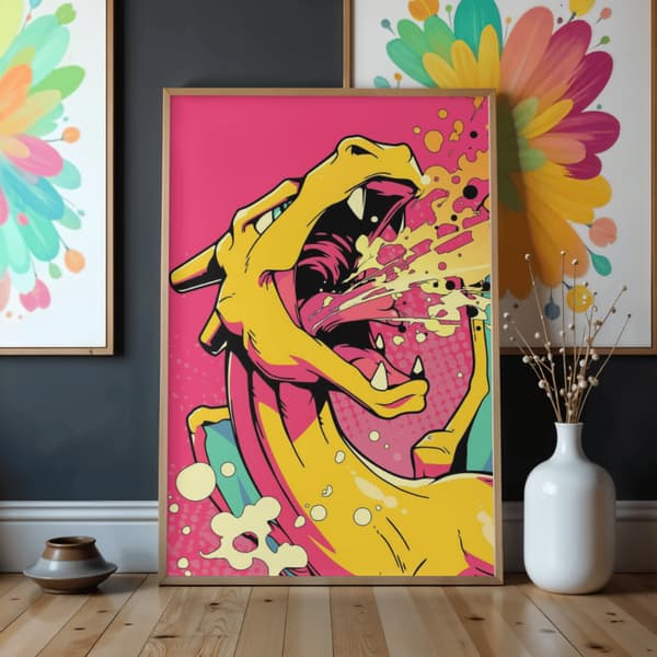 Pokémon Måla efter nummer-bild med ram Charizard 50x70 cm