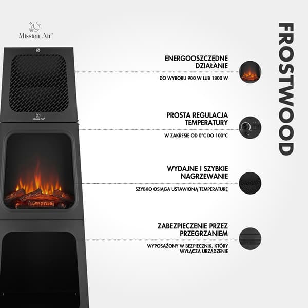 FROSTWOOD 1800W ELEKTRISK PEJS