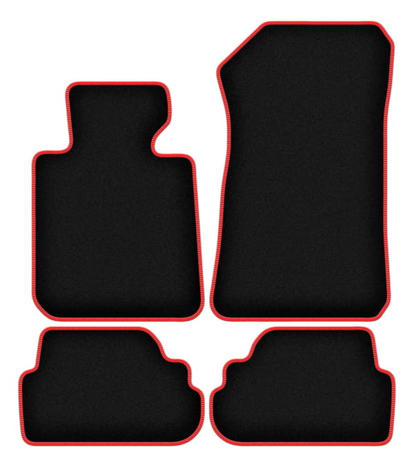 Velourmattor med röd kant för BMW 1 E81 hatchback (2007-2012)