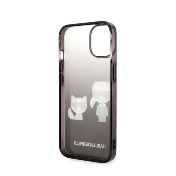 Karl Lagerfeld Gradient Ikonik Karl & Choupette - iPhone 14 Plus etui (sort)