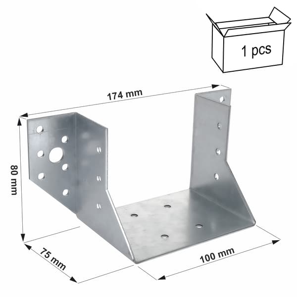 Bjälkfäste WB101 100x80x75x2.0 (1)