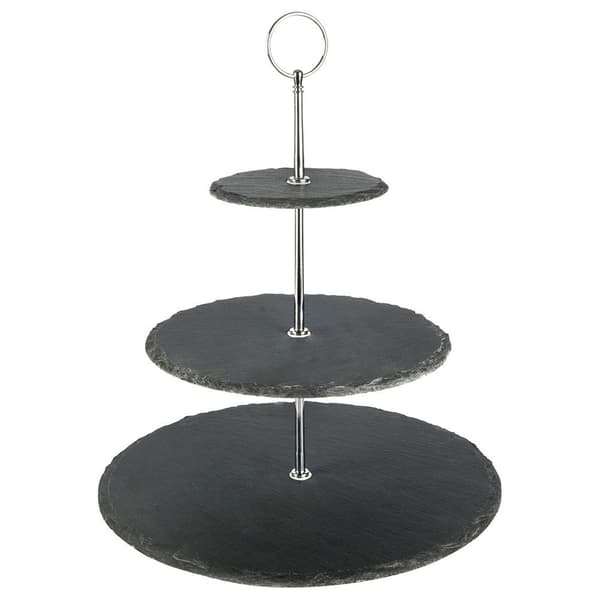 Svart stenfat 3-skikts 31 cm