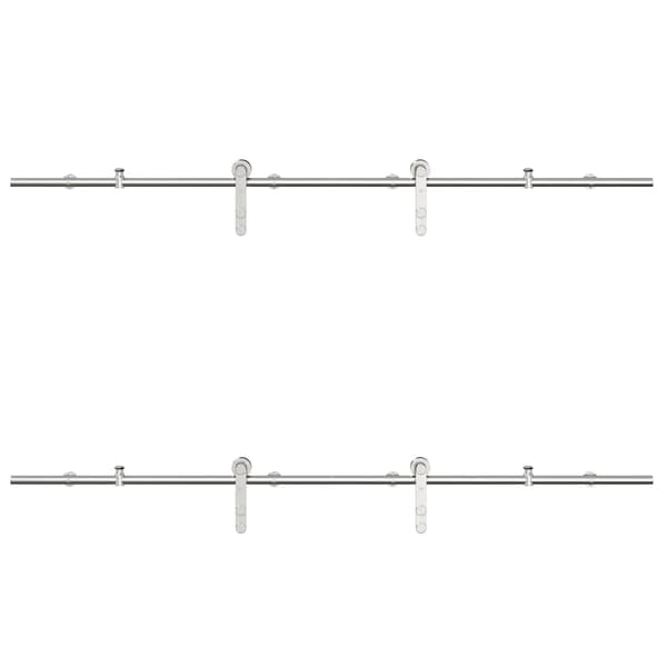 vidaXL Skjutdörrsfäste 183 cm stål silver