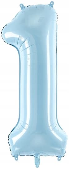 Folieballong Nummer ""1"", 86 cm, blå, 1 st.