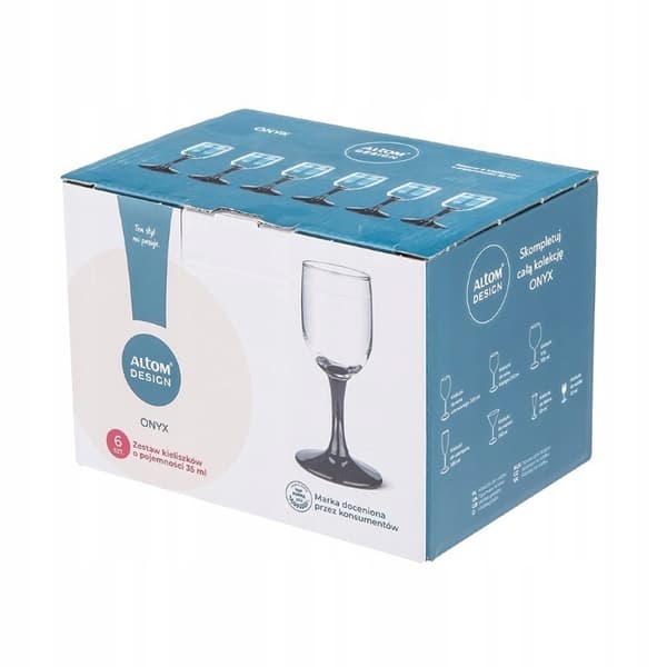 Sorte glas til likør og vodka 35 ml 6 stk.