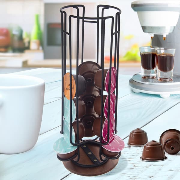 Radka roterende kaffekapselholder metallic sort 33,5 cm
