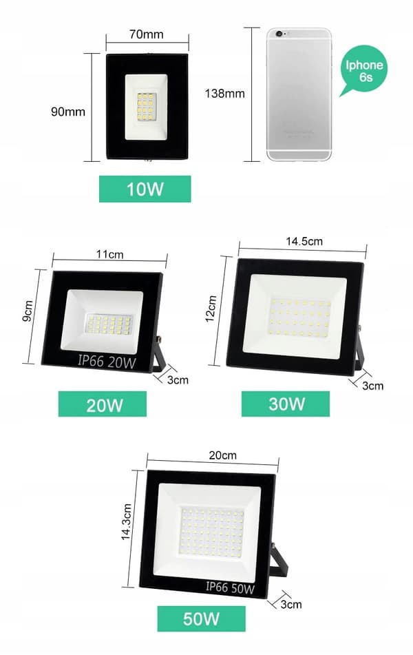 HALOGENLAMPE LED-FLOODLYS 20W EFFEKTCERTIFIKAT