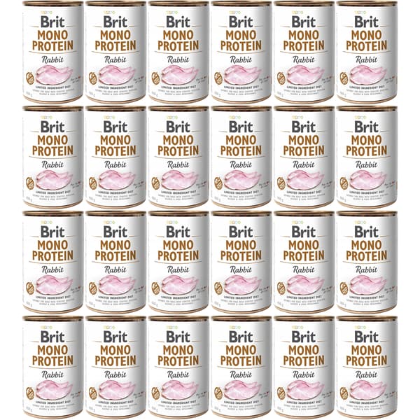 Brit Mono Protein vådfoder til hunde, kaniner, 24 x 400 g