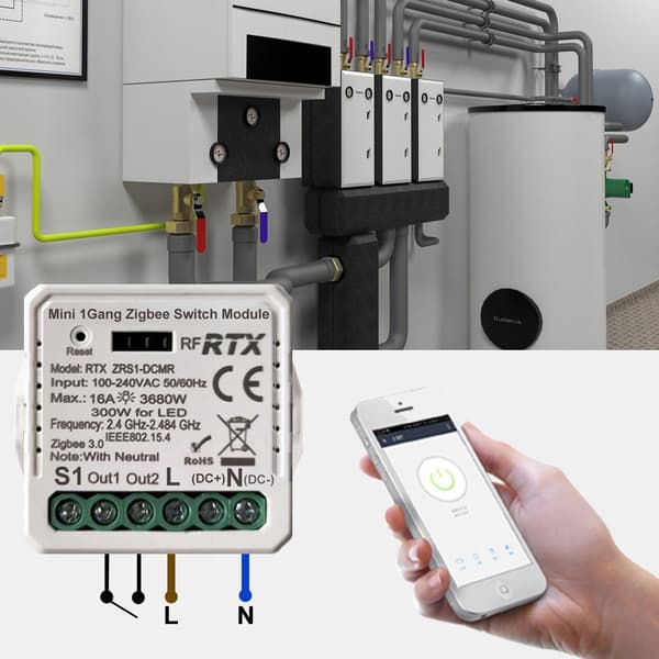 WiFi TUYA +RF SPÆNDINGSFRI relæcontroller, 12V/230V strømforsyning