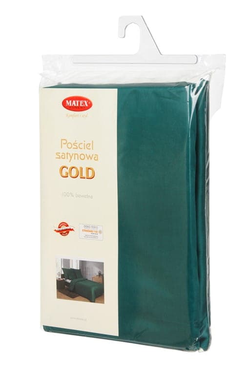 Satin Sengesæt 220x200 Guldgrøn Kollektion + Pudebetræk 40x40