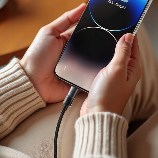 MCDODO USB-KABEL HURTIGOPLADNING TIL IPHONE LIGHTNING 3A 36W 1M LED SORT