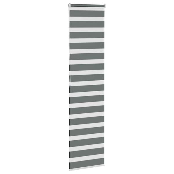 vidaXL Zebrarullgardin, mörkgrå, tygbredd 50,9 cm, polyester