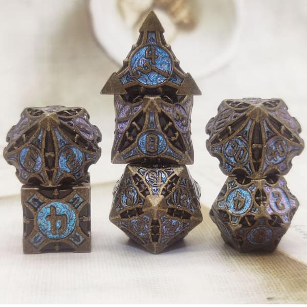 Galactic Portal RPG-tärningar i set med 7 metalltärningar