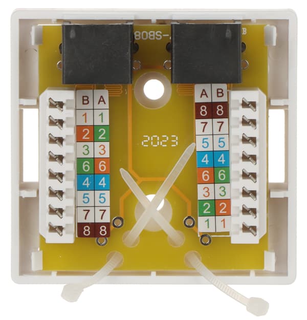 RJ45-2G1/6 DOBBELT TERMINALSTIKKANAL