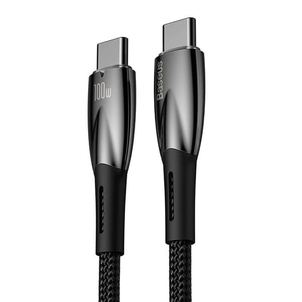 Baseus Glimmer USB-C - USB-C -kaapeli, 100W, 1m (musta)