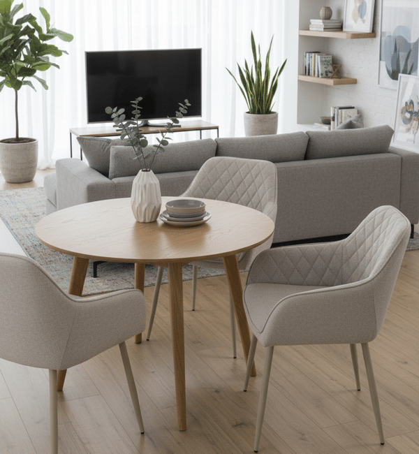 RELLO polstret lænestol, beige stof