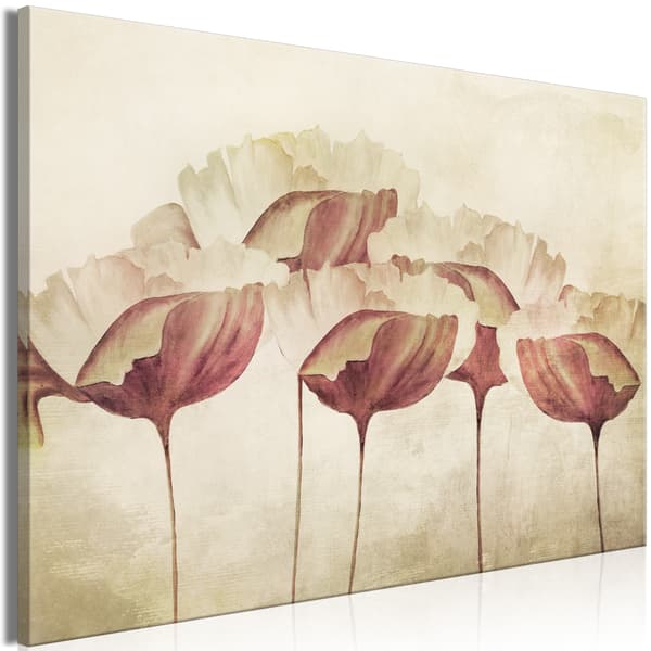 Billede - Blomster i beige (enkelt) bredt