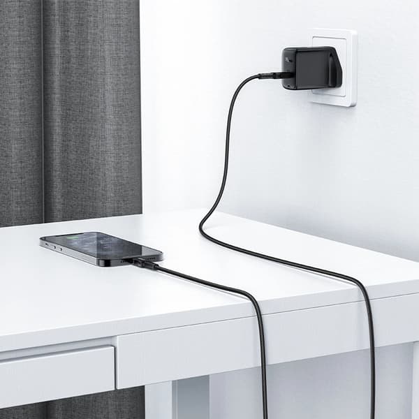 Kabel Acefast C4-01 Lightning - USB-C PD 30W 3A 480Mb/s 1,8m - sort