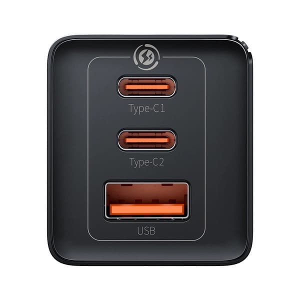 Baseus GaN5 Pro Snabbladdare 2xUSB C 1xUSB 65W + USB C - USB C 100W Kabel - Svart