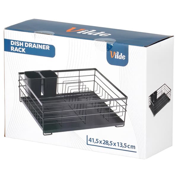 Tørrestativ til opvask sort 41,5x28,5x13,5 cm