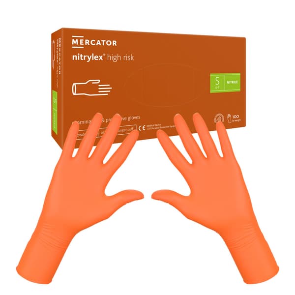 Mercator Nitrylex High Risk nitrilhandsker S orange 100 stk.