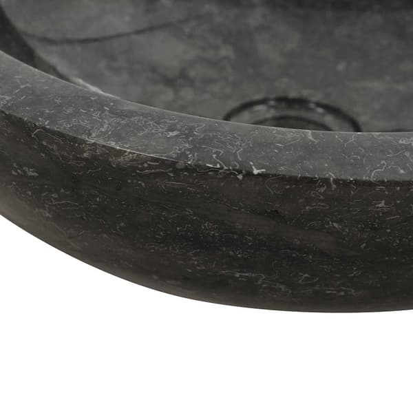 vidaXL håndvask, 40 x 12 cm, marmor, sort