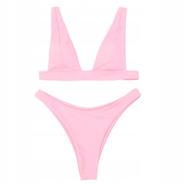 Todelt brasiliansk bikini badedragt pink strand pool M