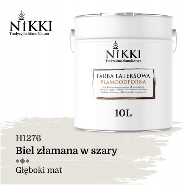 Pletresistent latexmaling farve hvid/grå H1276 10L mat