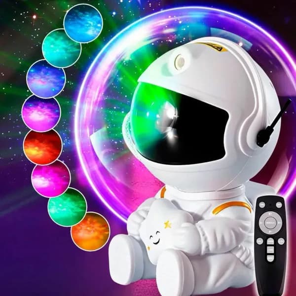 Stjerneprojektor astronaut børns LED-himmelnatlampe laser