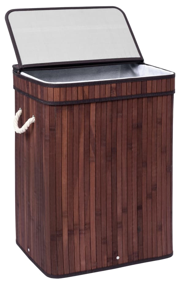 SOREN 80L tvättkorg i wenge bambu med lock